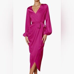Vibrant Pink Wrap Dress